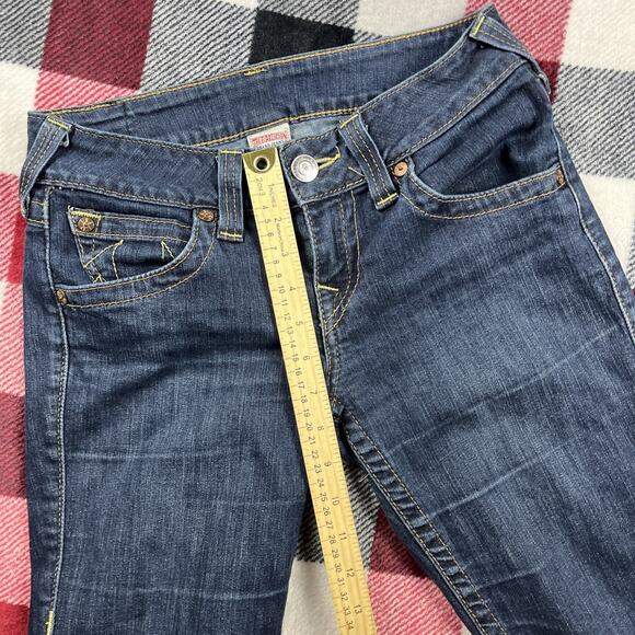 True Religion Jeans Women 28 Hi Rise Boot Cut Denim Flap Pockets USA Y2K 28x30" - Picture 8 of 12